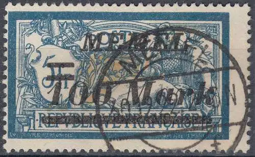 Memel 1922 Mi. 118 Freimarken mit Aufdruck 100 M. auf 5 Fr. gestempelt used