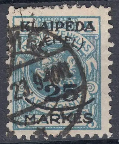 Memel 1923 Mi.125 Freimarken mit Aufdruck 25 M. auf 5 C. gestempelt used  (70519