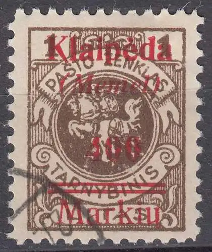 Memel 1922 Mi.133 Dienstm. mit Aufdruck 400 M. Auf 1 L. gestempelt used   (70599