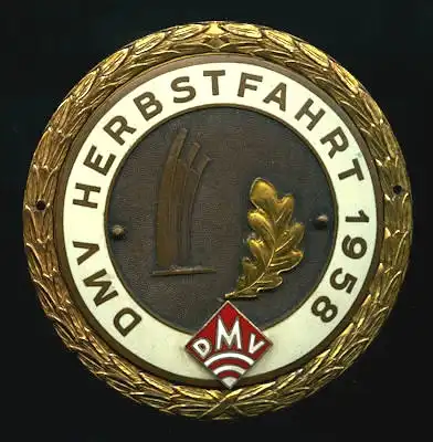 Plakette DMV Herbstfahrt Berlin 1958