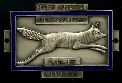 Plakette Kölner Hubertus Fuchsjagd 3.11.1957