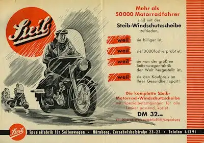 Steib Seitenwagen Programm ca. 1952