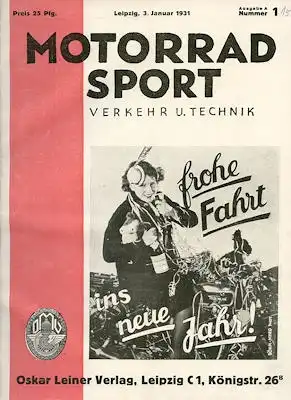 Motorrad Sport Verkehr und Technik 1931 Heft 1