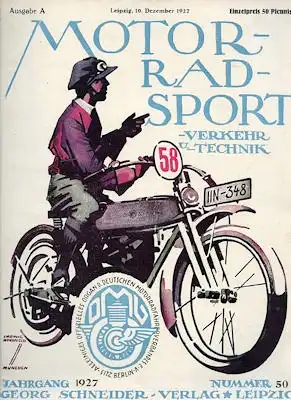 Motorrad Sport Verkehr und Technik 1927 Heft 50