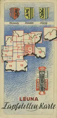 Leuna Zapfstellen-Karte Nr. 9 1930er Jahre