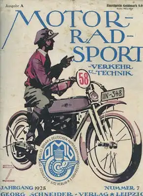 Motorrad Sport Verkehr und Technik 1925 Heft 7