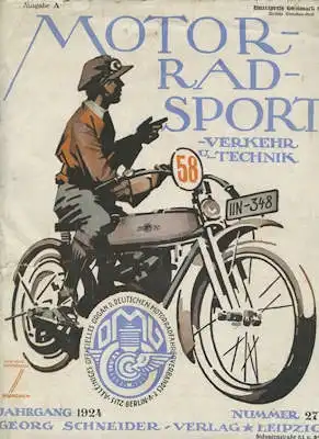 Motorrad Sport Verkehr und Technik 1924 Heft 27