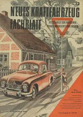 Das Kraftfahrzeug Fachblatt 1949 Heft 12