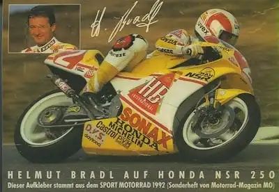 Ansichtskarte (Aufkleber) Helmut Bradl 1992