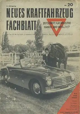 Das Kraftfahrzeug Fachblatt 1949 Heft 20