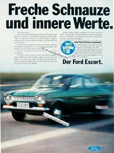 Ford-Escort-69-Reklame-Werbung-genuine Advertising - nl-Versandhandel