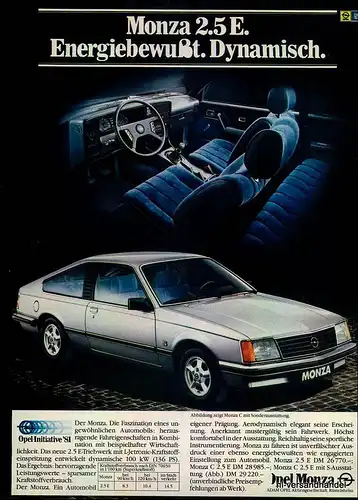 OPEL-MONZA-2,5-81-Reklame-Werbung-genuine Advert-La publicité-nl-Versandhandel