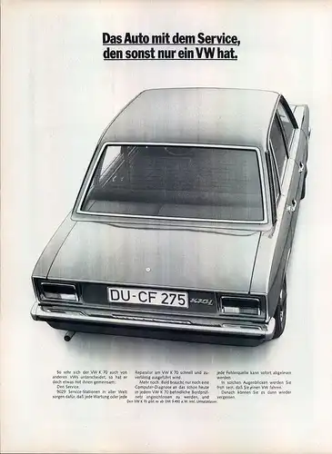 VW-K70-1971-VII-Reklame-Werbung-genuine Advert-La publicité-nl-Versandhandel