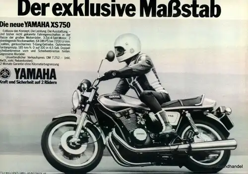 YAMAHA-XS 750-1980-Reklame-Werbung-genuine Advert-La publicité-nl-Versandhandel