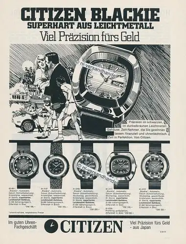 Citizen-Blackie-1974-Reklame-Werbung-genuine Advertising - nl-Versandhandel