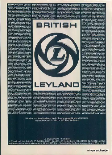 Leyland-Morris-1969-Reklame-Werbung-genuine Advert-La publicité-nl-Versandhandel
