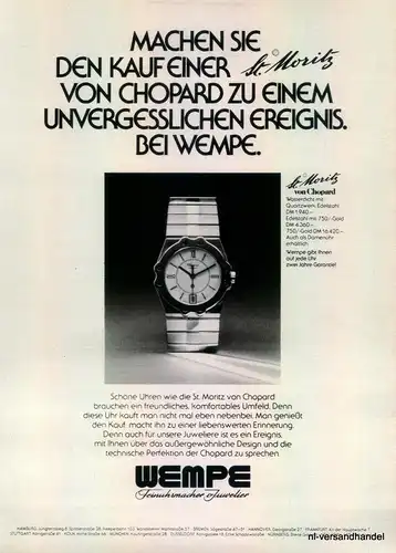 WEMPE-ST.MORITZ-1981-Reklame-Werbung-genuine Advert-La publicité-nl-Versand