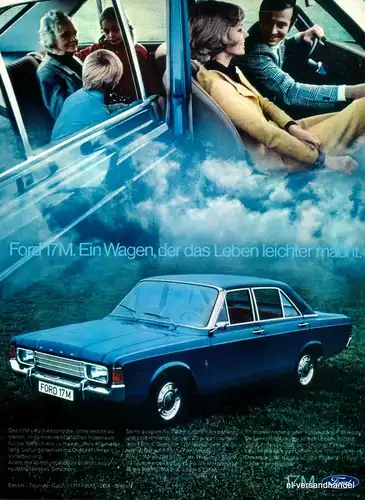 FORD-17M-V4-1971-Reklame-Werbung-genuine Advert-La publicité-nl-Versandhandel