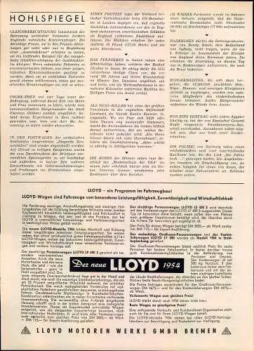 Lloyd-LP400-1954-Reklame-Werbung-genuine Advert-La publicité-nl-Versandhandel