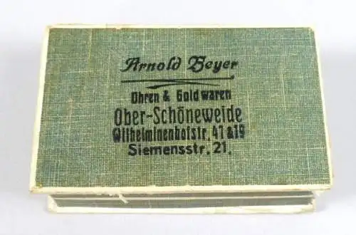 alte Schmuckschachtel Arnold Beyer Uhren & Goldwaren Ober-Schöneweide