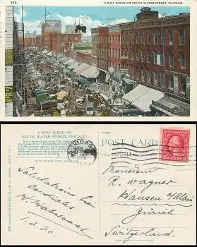 Chicago, A busy on south Water Street, o 1.2.1920 