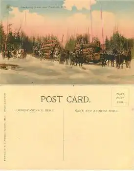 Michigan Escanaba Lumbering Scene *ca.1910