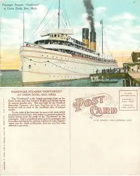 Michigan Soo Pesenger Steamer "Northwest" at Union Dock *ca.1910