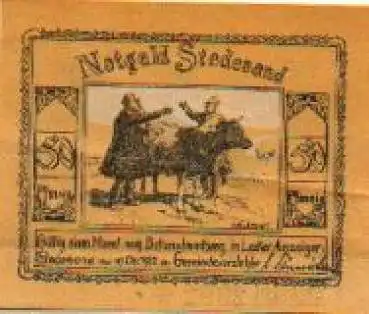 25920 Stedesand Städtenotgeld Wert 50 Pfennig Landwirtschaft Kuh 1921