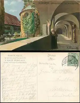 Hildesheim Dom Kreuzgang Künstlerkarte K. Priesnitz o 26.8.1907