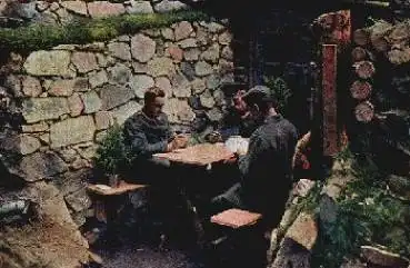 Skat im Unterstand  1. WK Soldaten beim Kartenspiel * ca. 1920
