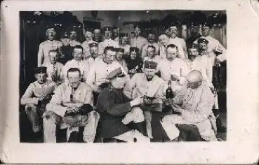 Skat Feuerwehrmänner beim Kartenspiel Echtfoto, * ca. 1910