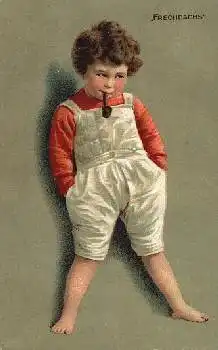 Junge raucht Tabakspfeife "Frechdachs" o 7.5.1918