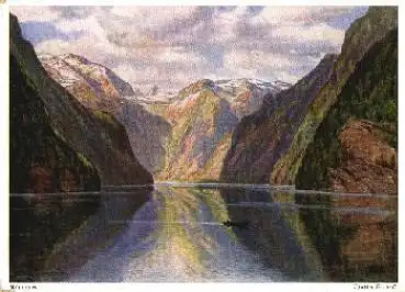 Königssee in Bayern Künstlerkarte Walter Einbeck *ca. 1940