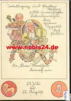 Sternzeichen, Löwe mit Eigenschaften, Nr. 860/8 *ca. 1950