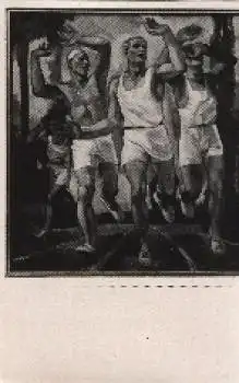 Olympische Spiele 1936 Gemälde Läufer vor dem Ziel v. Rudolf H.Eisenmenge Sammelbild, keine AK