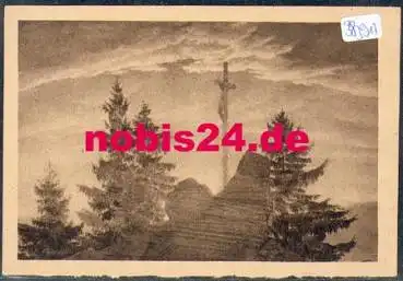 WHW-AK Caspar David Friedrich Kreuz im Gebirge gebr. 16.02.1934