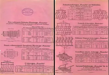 Stahlzahn Wiesenegge "Monachia Landwirtschaft Prospekt A4 1923