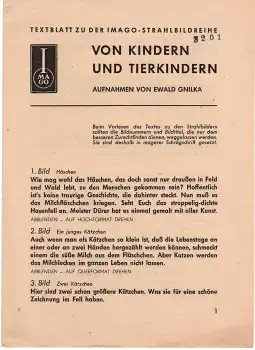 IMAGO Strahlbild Radebeul Textblatt 3201 "von Kindern und Tierkindern"