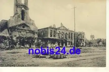 Longwy Kirche Stadthaus Frankreich *ca.1915