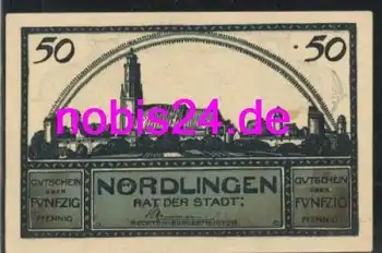 86720 Nördlingen Notgeld 50 Pfennige um 1921