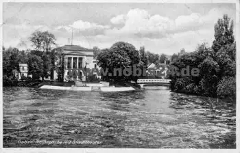 03172 Guben Stadttheater o roter Gebühr bezahlt Stempel  12.7.1948