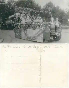 Dresden 43. Bundes Fest 1926 des Bundes deutscher Radfahrer BDR Festumzug Echtfoto