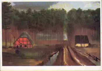 Künstler-Hilfswerk 1937 Ernst Thomas "Rotes haus im Moor"