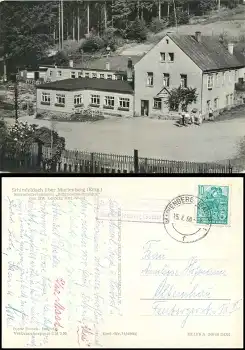 09518 Großrückerswalde Schindelbach über Marienberg (Sachs) 1 Landpoststempel auf AK Schindelbachmühle o 15.7.1960