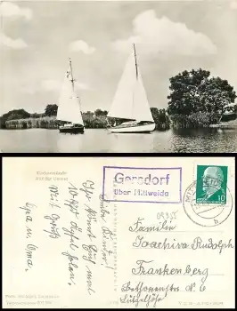 09661 Gersdorf über Mittweida Landpoststempel auf AK Ueckermünde o 13.8.1963