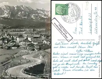 82493 Haus Kottmann Klais/Obb. Landpoststempel auf AK Wallgau o 5.7. 1958