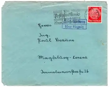 Groß Beckern über Liegnitz Landpoststempel o 30.5.1940