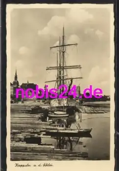 24376 Kappeln an der Schlei Hafen Segelschiff *ca.1960