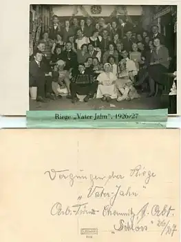 Chemnitz Riege "Vater Jahn" Echtfotokarte 1926/27