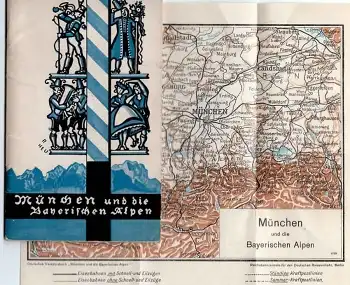 München und die Bayerischen Alpen Deutsche Verkehrsbücher 4 Mit Landkarte 1952